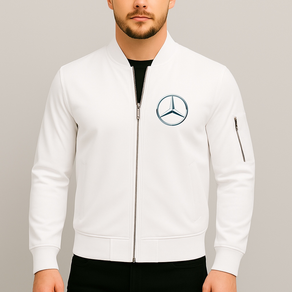 Men's Mercedes-Benz New Car Lightweight Bomber Jacket Windbreaker Softshell Varsity Jacket Coat